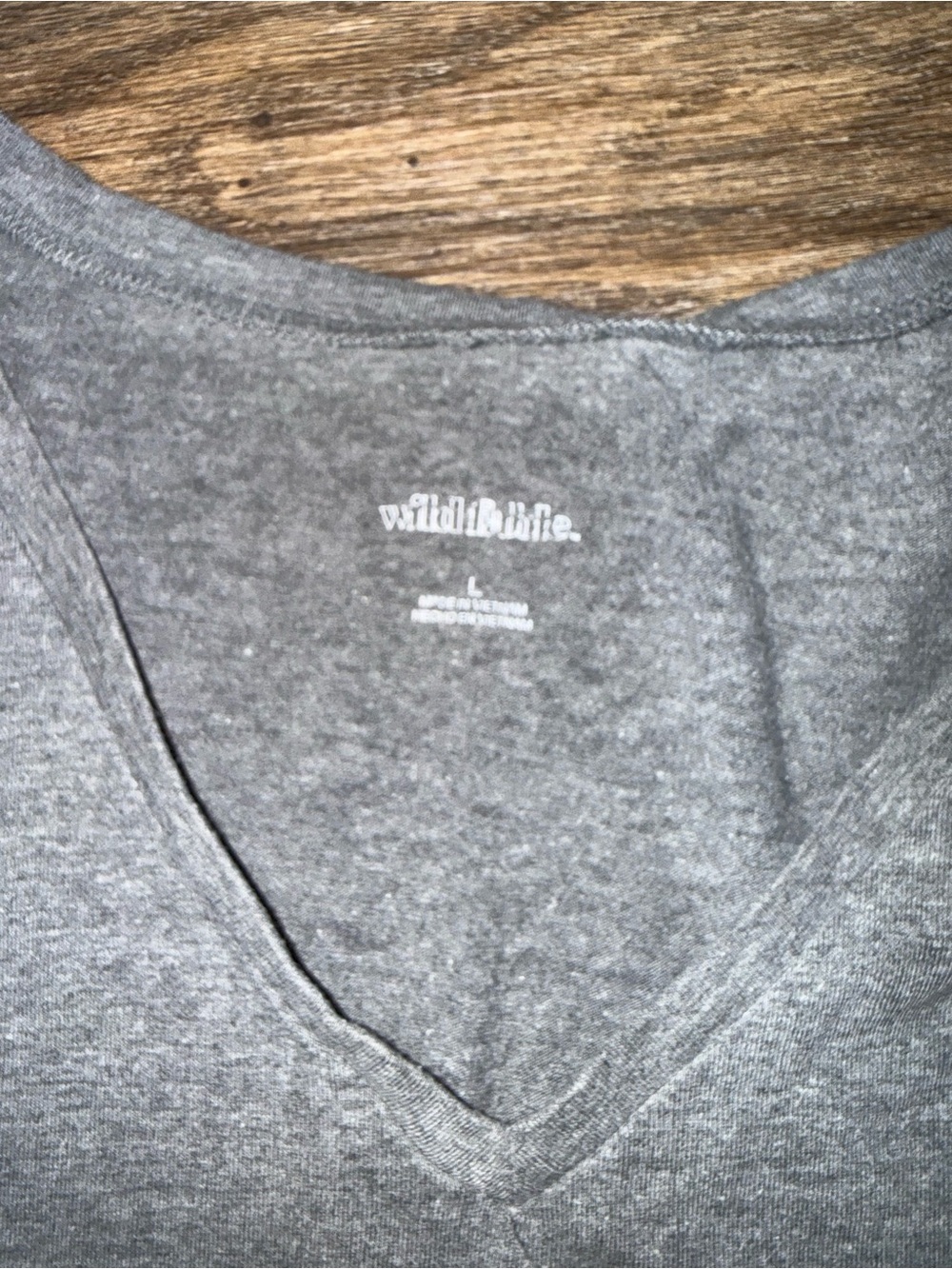 Gray V-Neck Crop Tee with Black Ribbed Shorts Set size Large - Picture 4 of 5